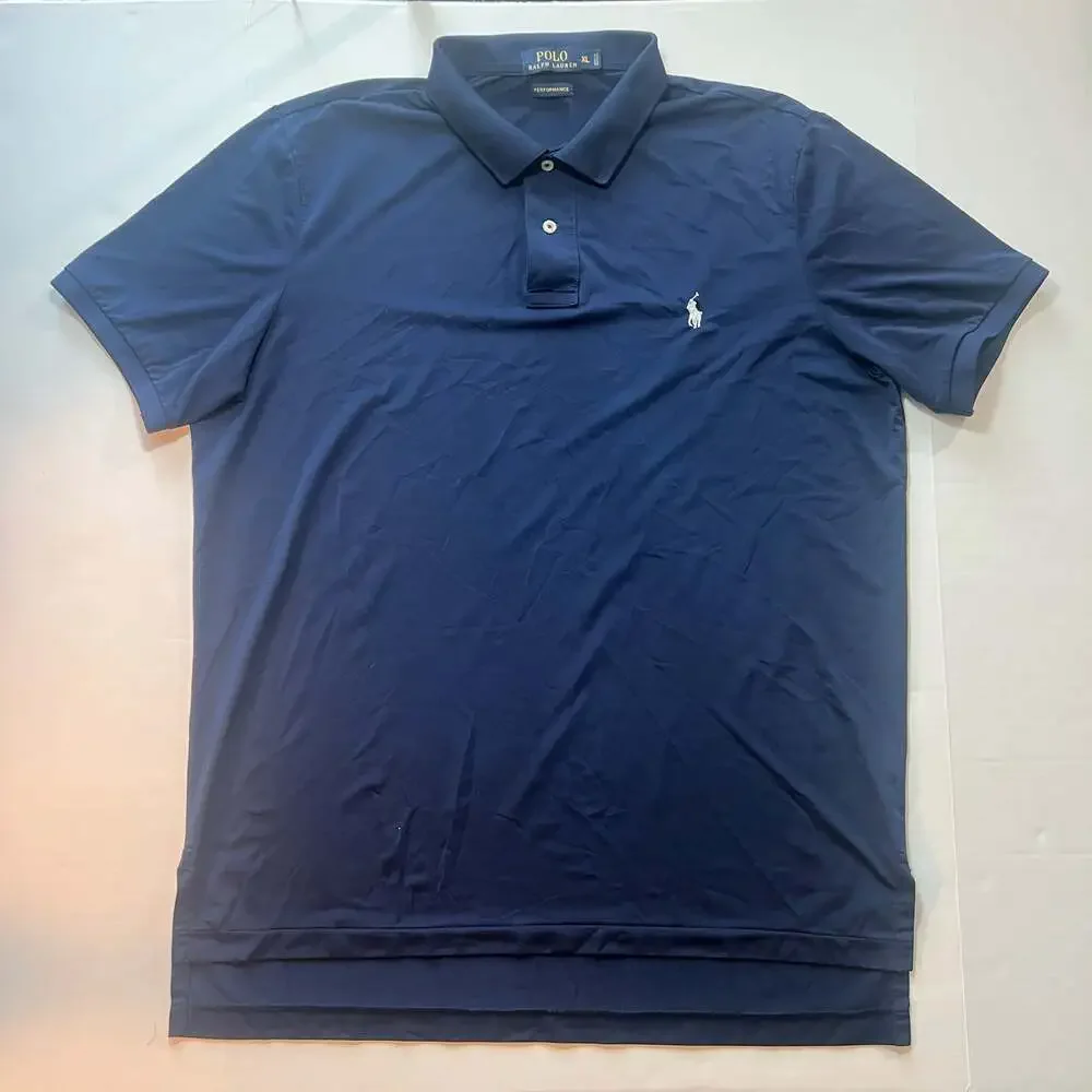 Polo Ralph Lauren Performance Navy Short-Sleeve Polo Shirt Men's XL